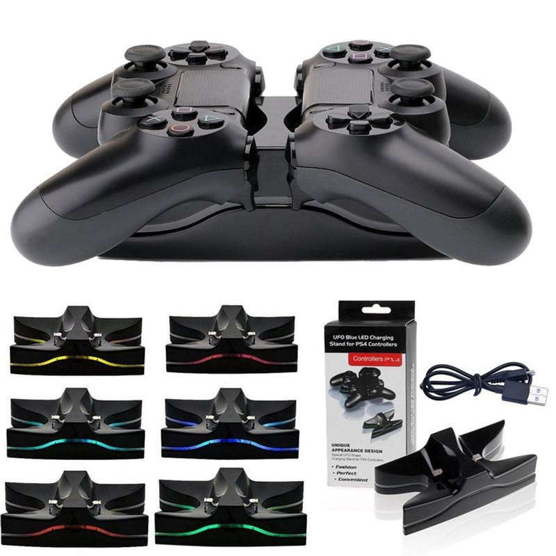 Special UFO Blue LED  Charging Stand / PS 4 Controller