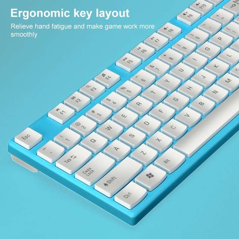 Wireless Key Board + Mouse Set  8820( White /pink)
