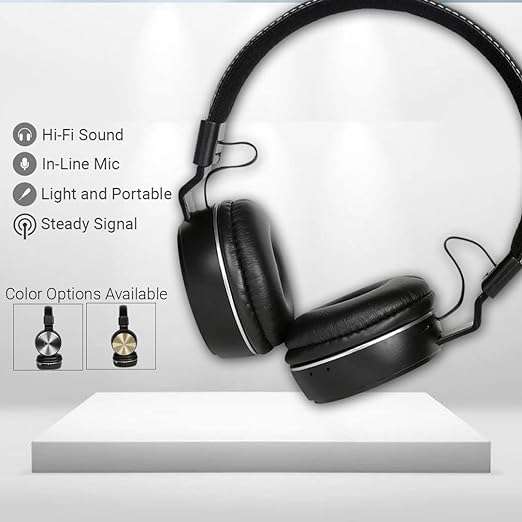 LS-213 Over Ear Wireless Stereo Headphones (Black/Grey/Golden)