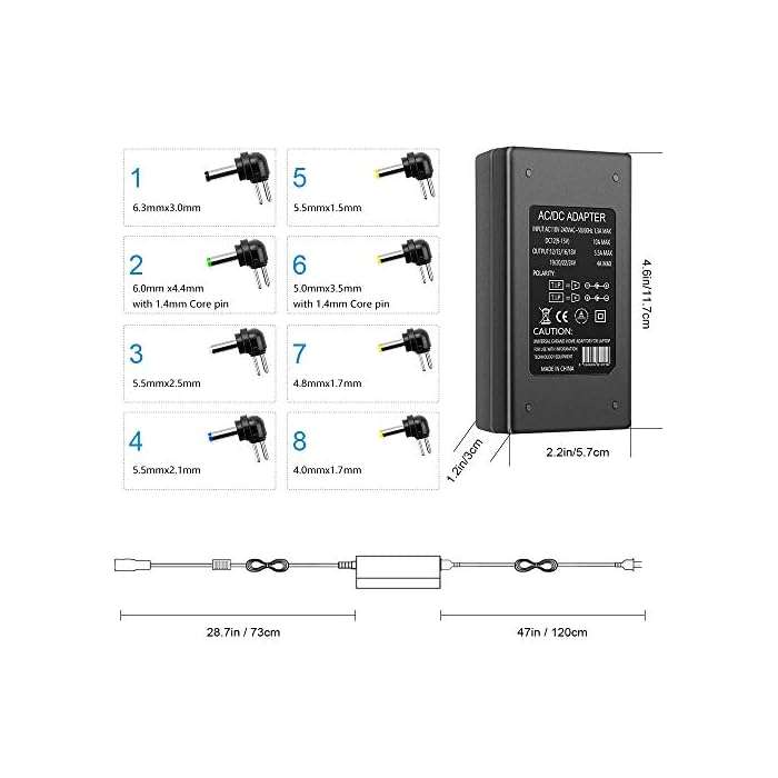 AC Universal Power Adapter Laptop, DC 12V, To 24V, 4-5A, 96W