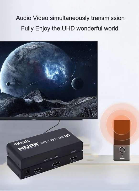 1x2 Port hdmi splitter 3d full hd 1080p