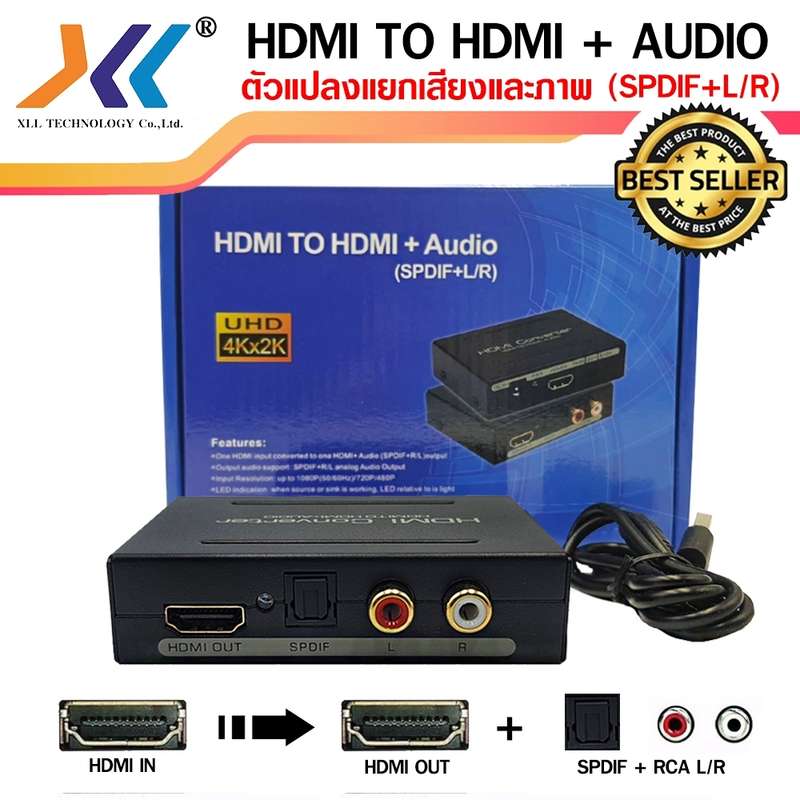 4Kx2K HDMI to HDMI + Audio (SPDIF+L/R) Converter