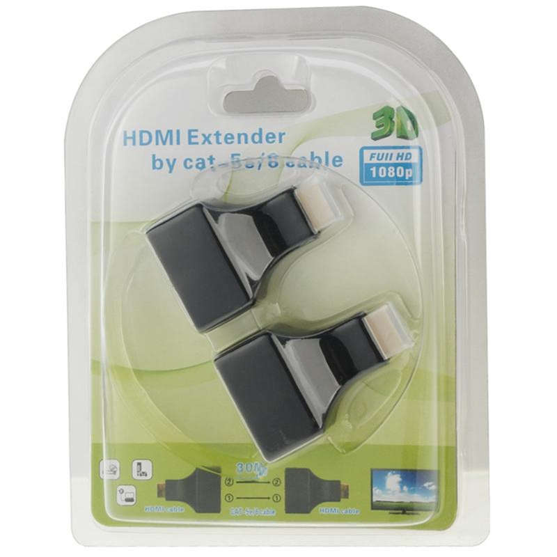 Dual Port RJ45 Network Cable Hdmi Extender Over by Cat 5e/6 3D HDTV Up