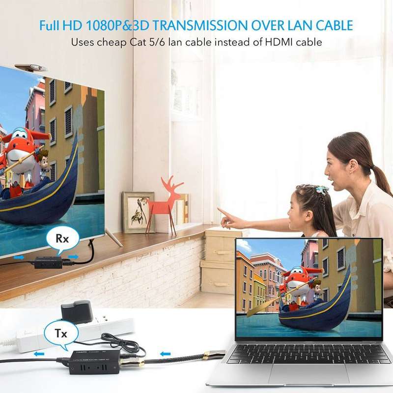 60M 1080P HDMI LAN Extender By Cat-5e/6