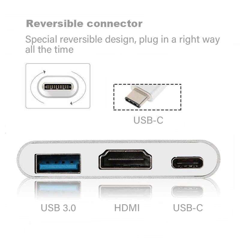 HD USB Type C to HDMI Multi-Port Adapter