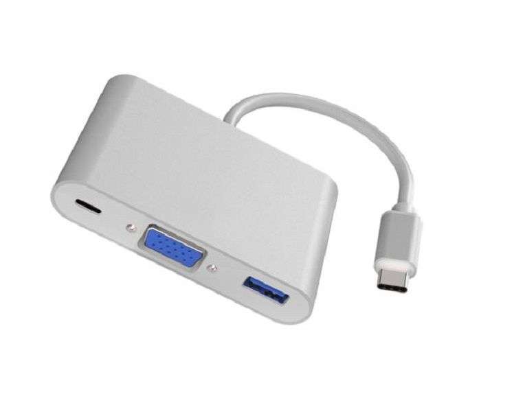 ZYF 3 IN 1 Male USB Type C To Female VGA  Adapter
