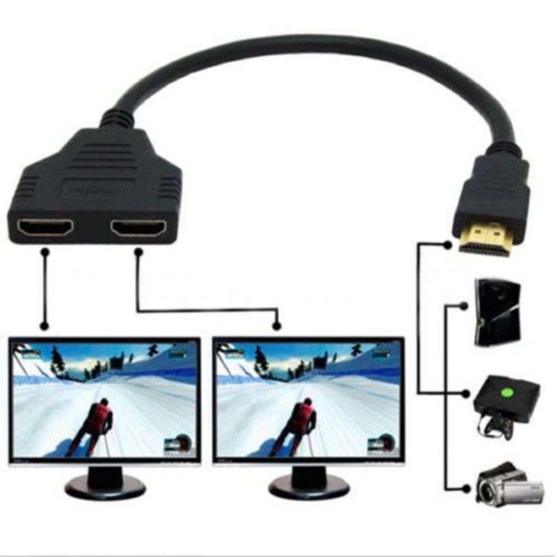 HDMI Splitter Adapter Cable 1 Male To 2 Female