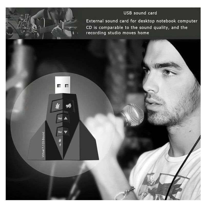 USB Sound Card Adapter Virtual 7.1 Channel - 4port