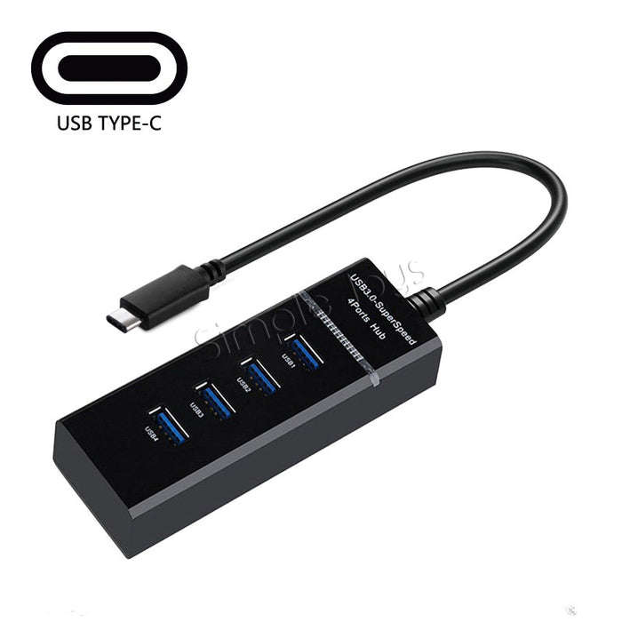 Type C to SUPER SPEED 4-PORTS HUB  10GBPS