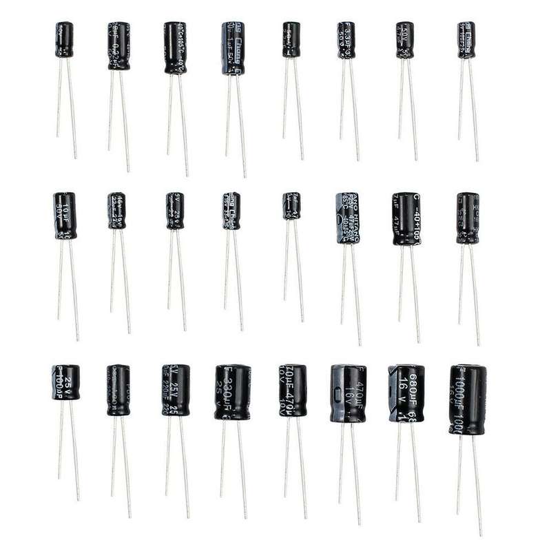 24 Values 500pcs Electrolytic Capacitor Assortment Box Kit Range 0.1UF-1000UF 16V-50V