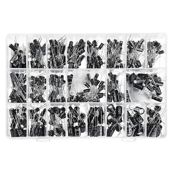 24 Values 500pcs Electrolytic Capacitor Assortment Box Kit Range 0.1UF-1000UF 16V-50V