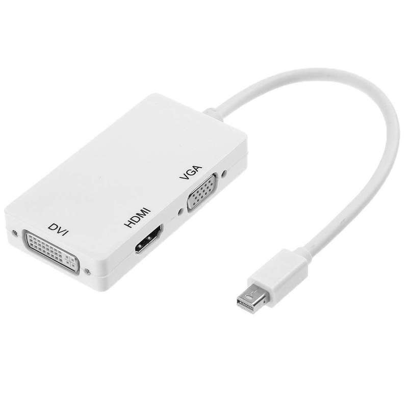 Mini Display Port To HDMI/VGA/DVI - White