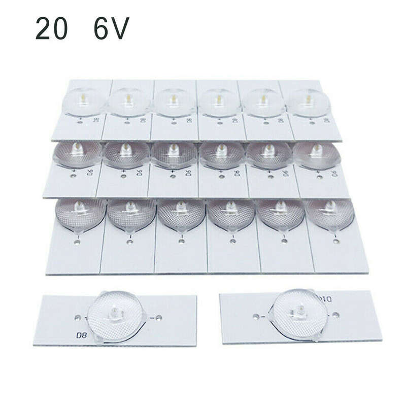 20 pcs 6V 1W SMD Lamp Beads with Optical Lens Filter for 32-65 inch LED TV Repair