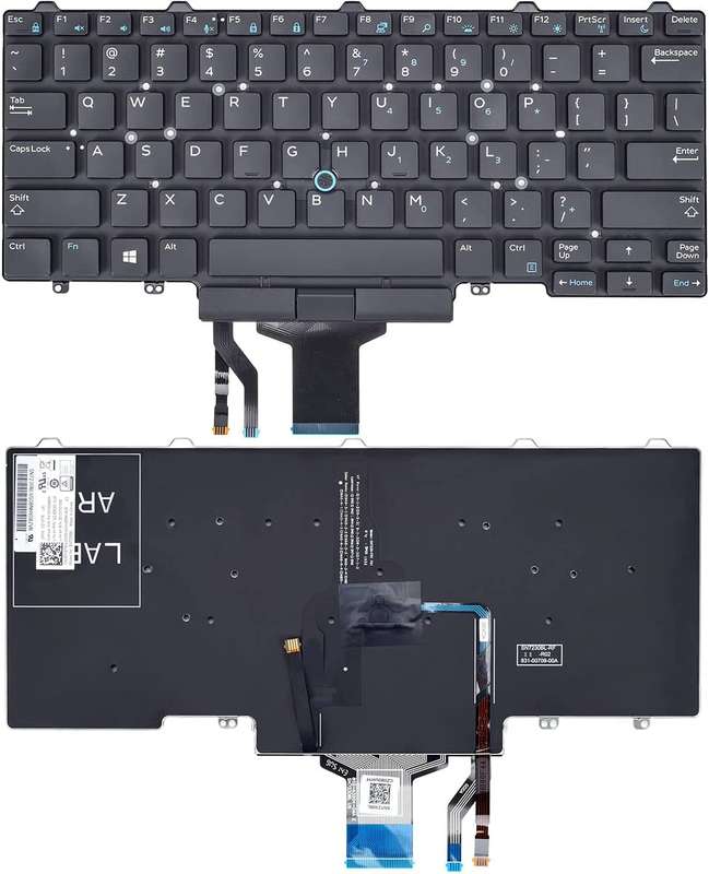 Dell Latitude E5450 E5470 E7450 E7470 E5480 0 5488 Keyboard with No Backlight US Layout