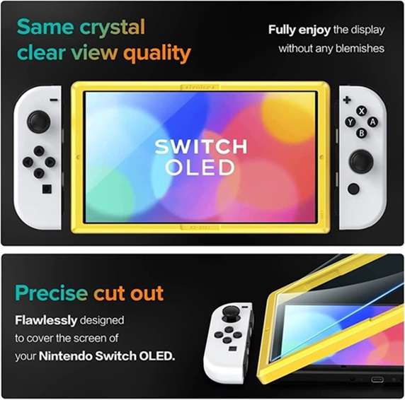 Switch Oled Tempered Glass Screen Protector With Tool 4pcs