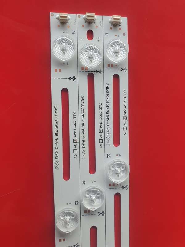 Universal LED TV Backlight Strip Compatible with 42  65inch LED TV 6V 12LED 3-Pin Connector
