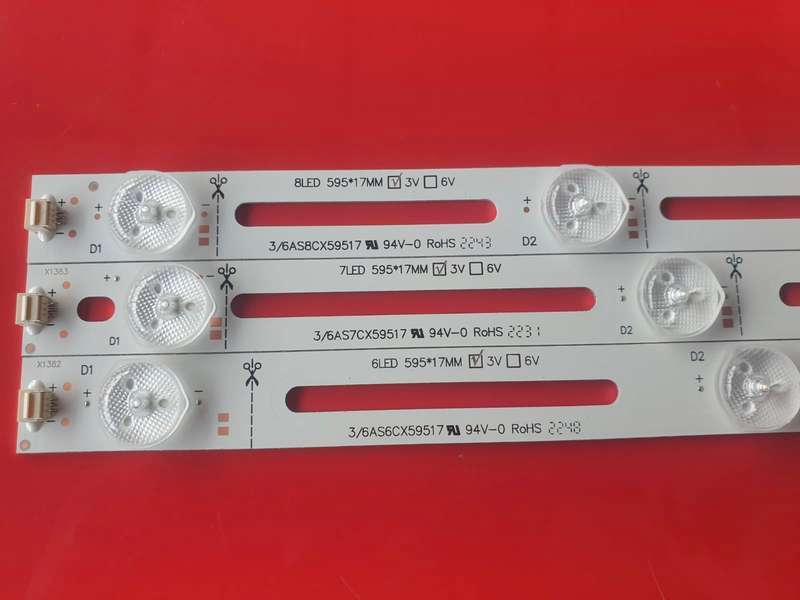 Universal LED TV Backlight Strip Compatible with 42  65inch LED TV 6V 12LED 3-Pin Connector