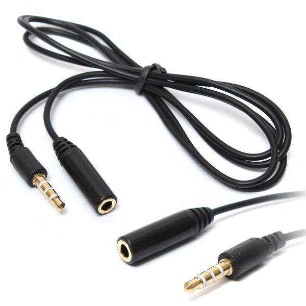 3.5mm 4-Pole Male To Female AUX Extension Headphone Cable Cord