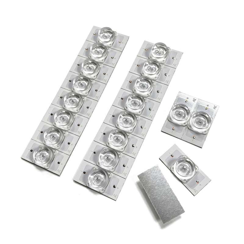 Universal 3V 2W SMD Lamp Bead with Concave Lens Diffuser for LED TV Repair 20pcs