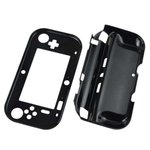 Aluminum Finished Snap-On Hard Case Shell Cover For Nintendo Wii U Console (Black)