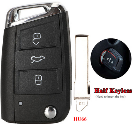 Volkswagen Golf Mk73 Button Car Remote, HU66 Blade and Chip3BTN MQ