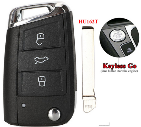 Volkswagen Golf Mk 7 3 Button Car remote, HU66 Blade and Chip 3BTN