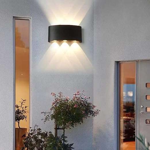 Ewube Outdoor Luxury Modern Style Up & Down 3-Way LED Wall Lamp