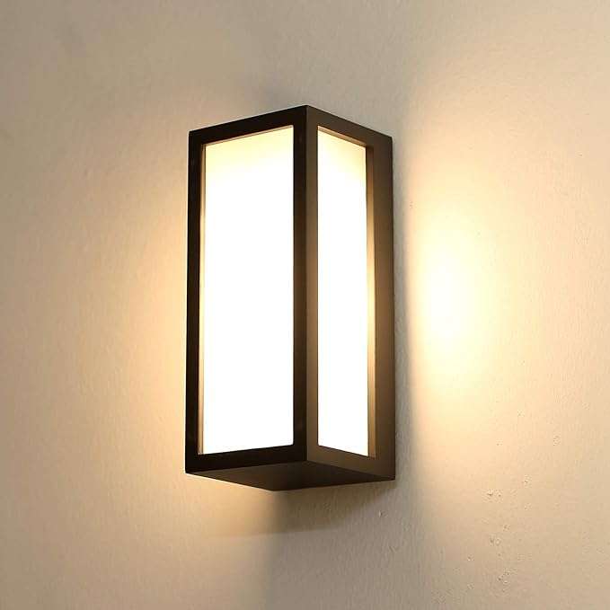 Ewube Outdoor Luxury Modern Style Rectangular LED Wall Lamp