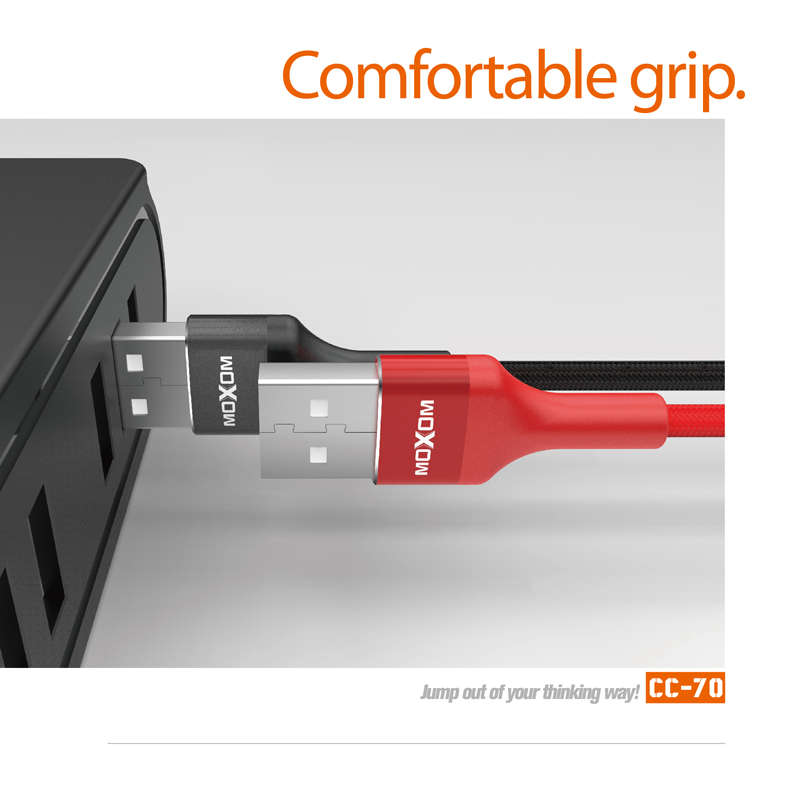 CC-70 Moxom Lightning Cable Game Cable For Mobile Phone - Red