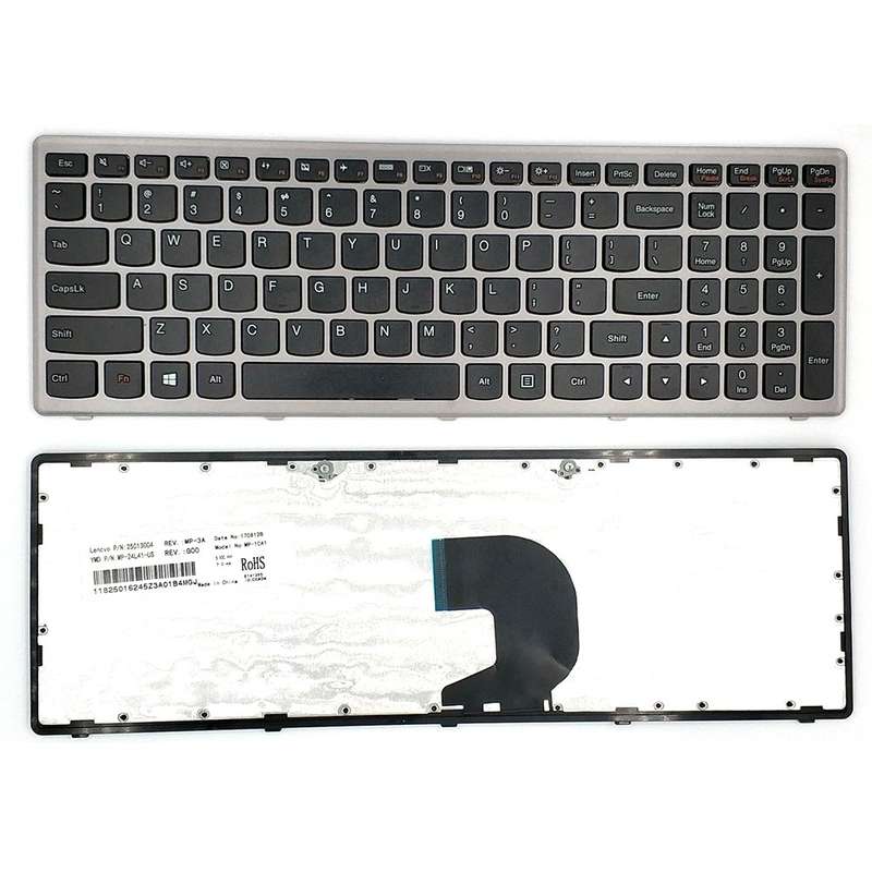 Replacement Laptop Keyboard For LENOVO Z500A With Silver Frame