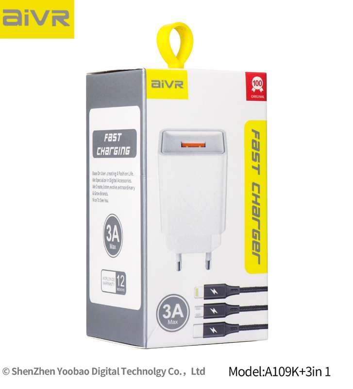 AIVR Charger A109K For iPhone 2.1A