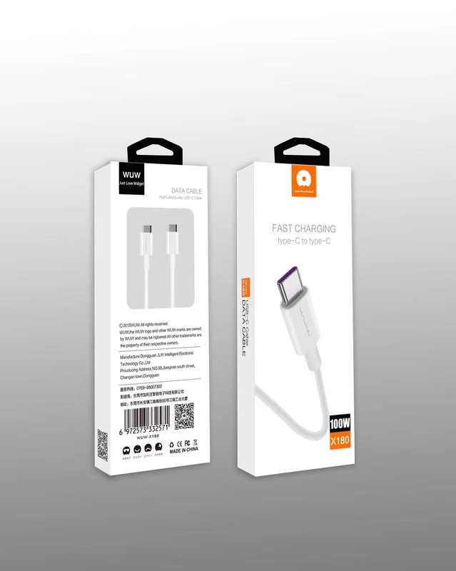 WUW-X180 100W 1M TYPE C TO TYPE C Cable