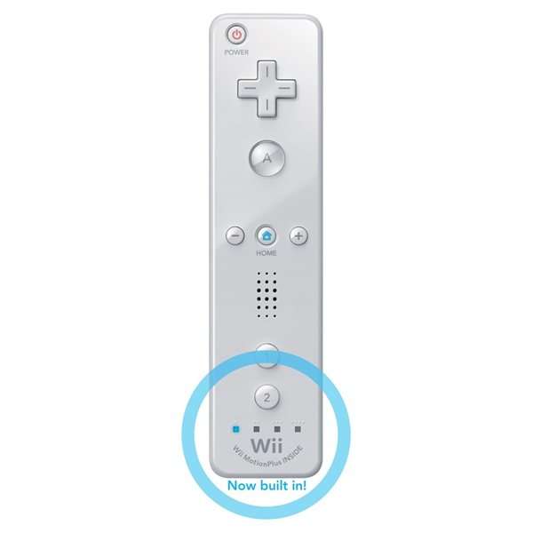 Wii/WiiU 2in1 Remote Controller Built-in Motion Plus With Nunchuck/White