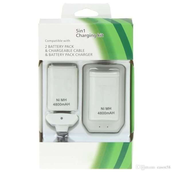 Wireless Controller Battery Pack 4800mAh 4-in-1 For Xbox 360 Whte