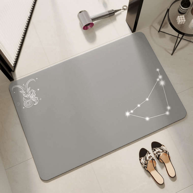 Ewube 60x40cm Diatom Luxury Super Absorbent Non-Slip Floor Mat Silver