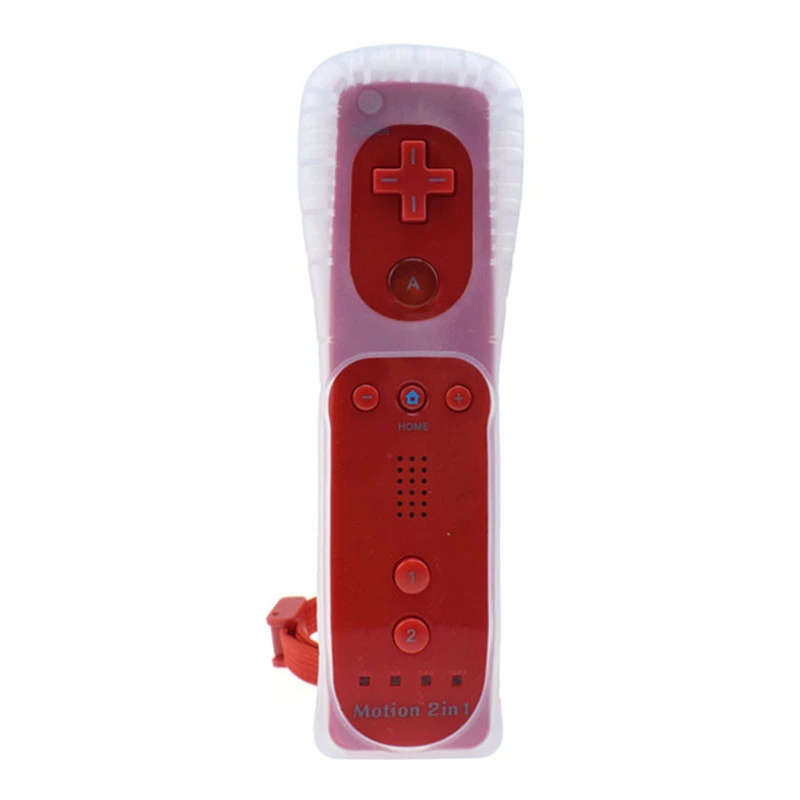 Wii/WiiU 2in1 Remote Controller Built-in Motion Plus With Nunchuck Red