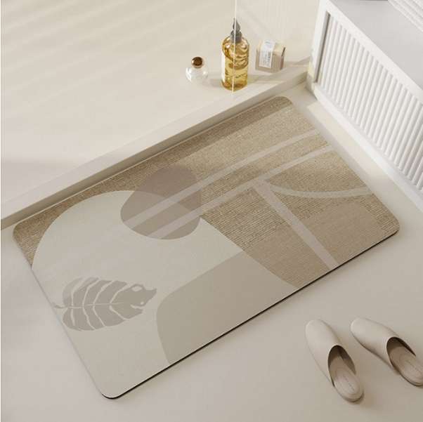 Ewube 60x40cm Diatom Luxury Super Absorbent & Non-Slip Floor Mat Grey