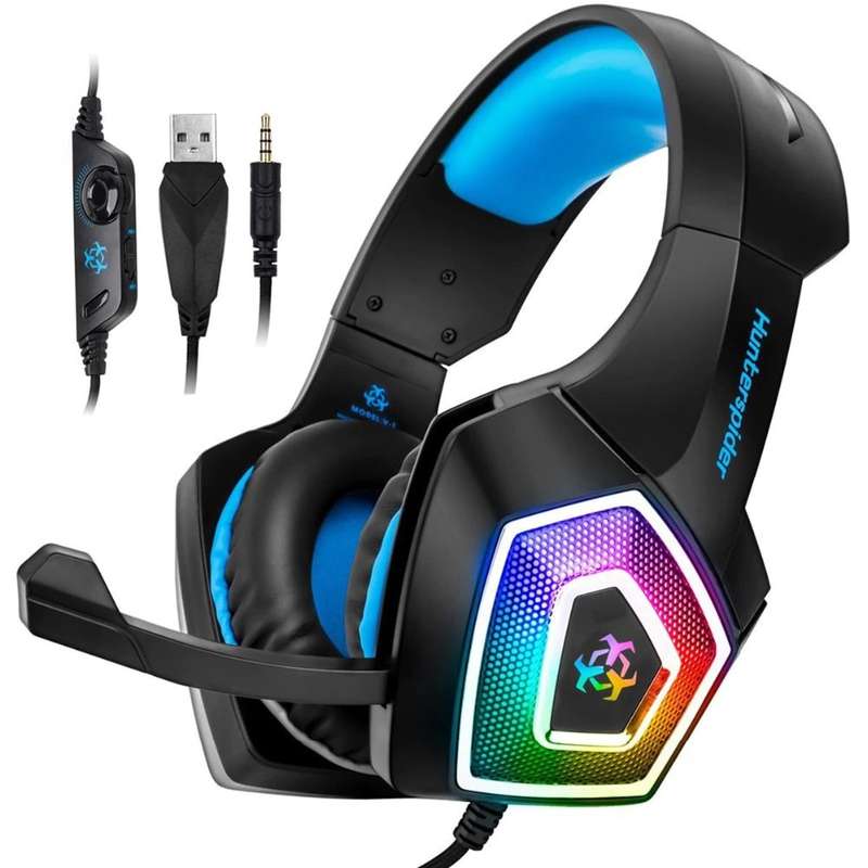 Hunterspider V1 Stereo Bass Game Gaming Headset for PS4 Slim Pro PC with Mic