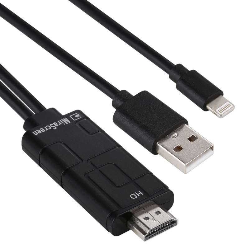 MiraScreen LD10-L Right Angled 8-Pin to HDMI 1080P Display Adapter