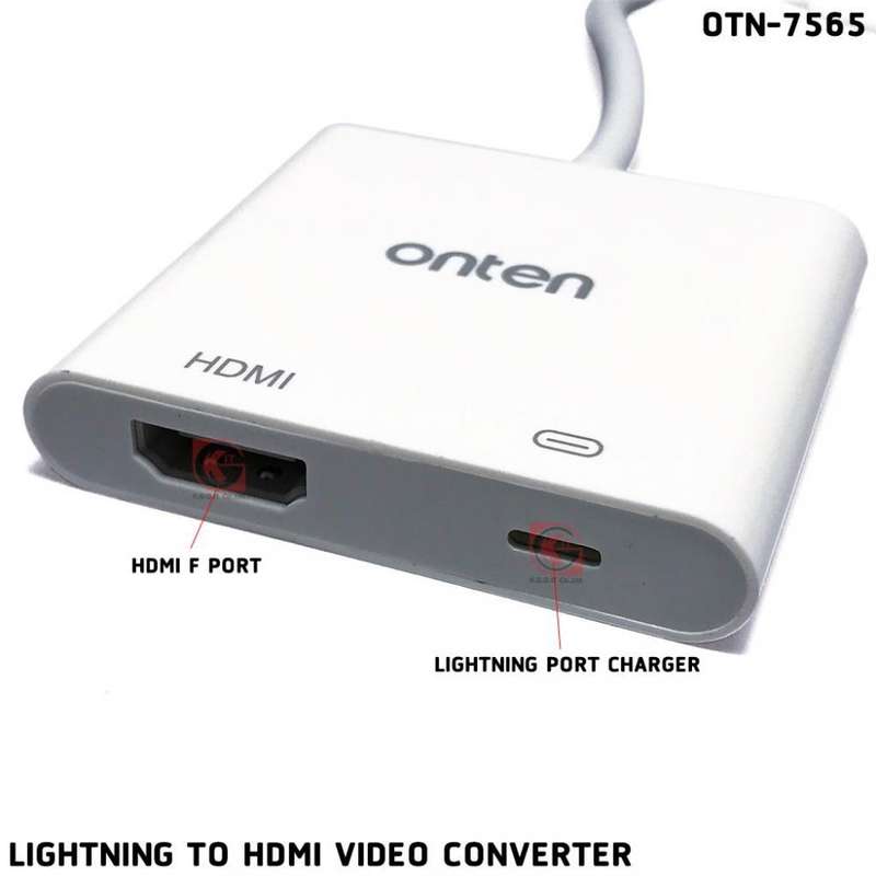 ONTEN Lightning Digital Audio Video Adapter For Apple iPhone IOS