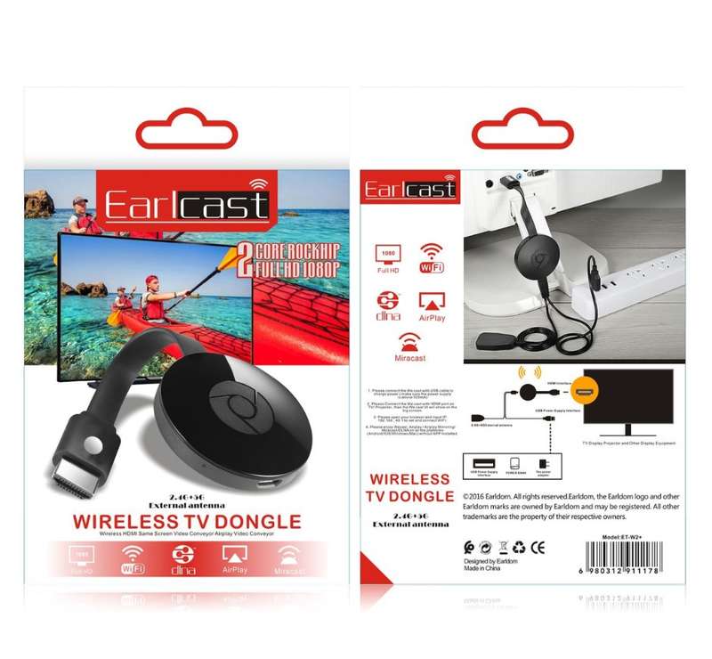 Earldom ET-W2+,Wireless TV Dongle HDMI, Full HD