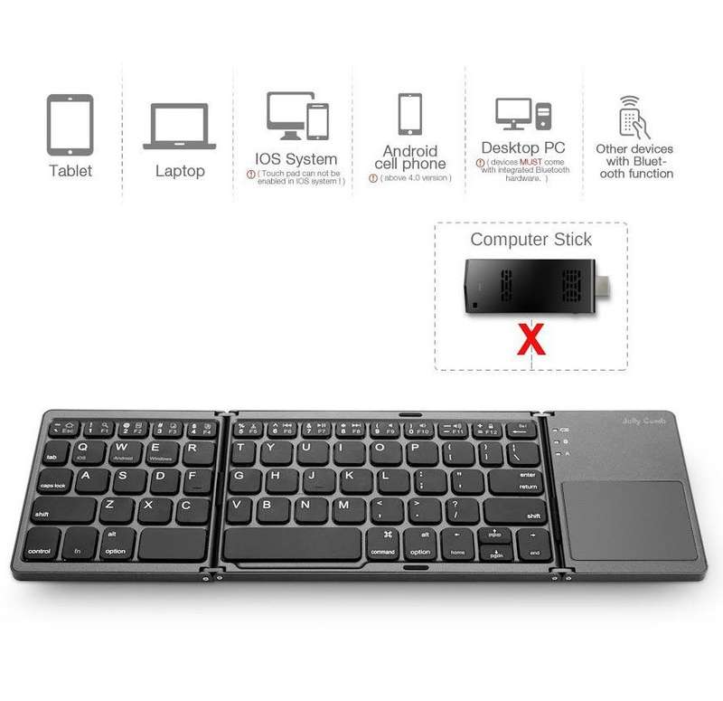 Foldable Bluetooth Keyboard with TouchPad