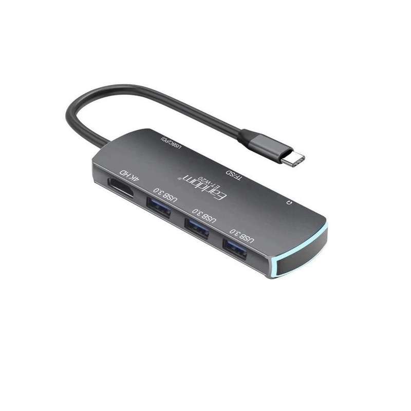 Earldom W20 8 in 1 USB Hub to Type-C Plug and Play
