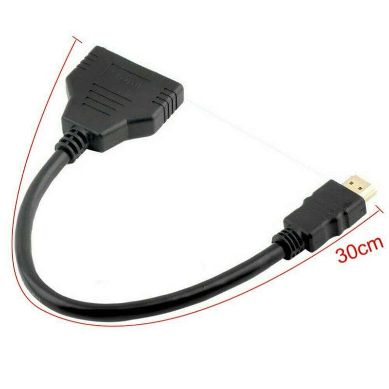 HDMI Splitter Adapter Cable Connect 1 Unit to 2 Outputs