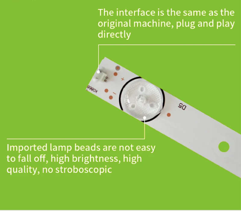 Universal LED TV Backlight Strip Compatible with 32  55inch LED TV with 2 Pin Connector 6V 6LED