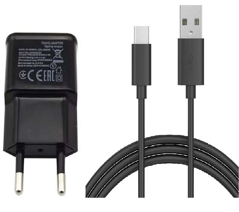 Adaptive Fast Travel Adapter 2-Pin Charger + Cable with Micro USB