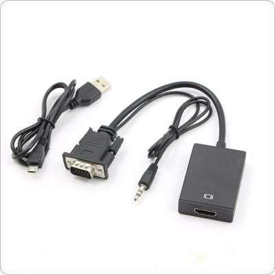 VGA to HDMI Extender Cat5e/6 Adapter with Audio for PC