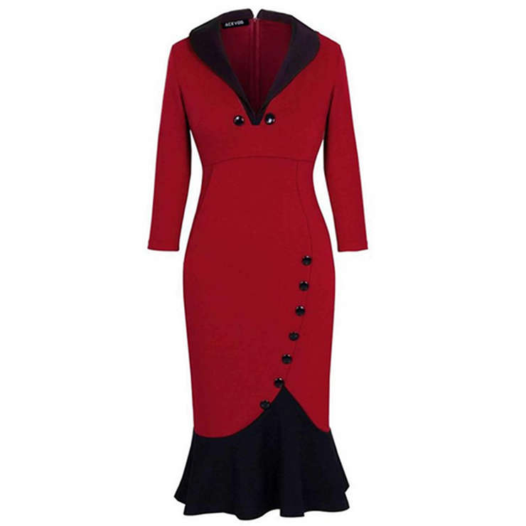 1950's Vintage Christmas Fishtail Bodycon Dresses