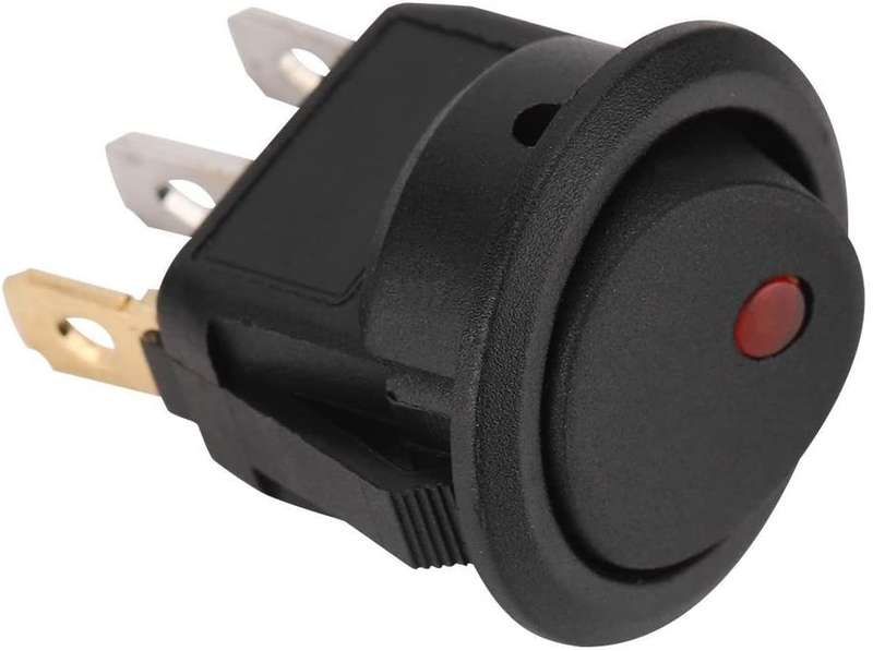 Round Rocker Switch SPST with red led 12V 20A