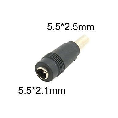 DC Power 2.5mm Male Plug to 2.1mm Female Jack Adapter Connector